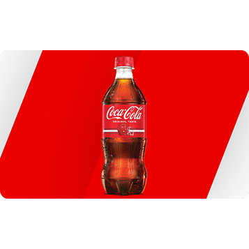 One (1) 20 oz Coca-Cola Original Taste, Coca-Cola Zero Sugar, or Diet Coke*